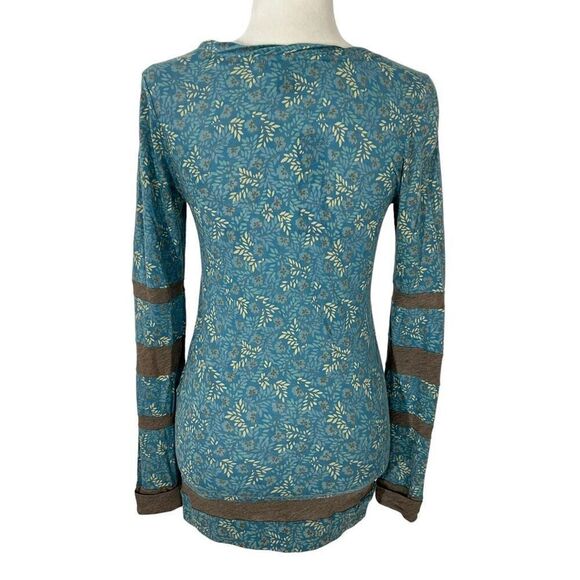 Marc Jacobs Floral Teal Blue Cotton NWT !!! Small Long Sleeve Top - Picture 9 of 12